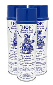 18 Oz. - Thor Stainless Steel Cleaner & Polish - Clean and Polish Stainless Steel Appliances Including Brass, Copper, Aluminum, Formica and Porcelain Surfaces