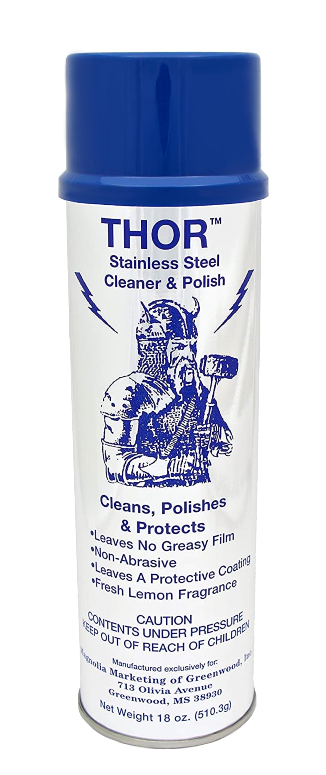 18 Oz. - Thor Stainless Steel Cleaner & Polish - Clean and Polish Stainless Steel Appliances Including Brass, Copper, Aluminum, Formica and Porcelain Surfaces