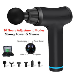 6/4 Head 30 Gear Massage Gun Electric Fascia Gun Muscle Vibration Relaxation Impact Gun Silent Portable Fitness Equipment