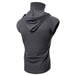 Men's Fashion Hooded Mask Tank Tops Hoodie Sleeveless Tops Male Bodybuilding Workout Tank Top Muscle Fitness Gym Clothing Summer