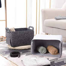 Load image into Gallery viewer, Cloth Desktop Storage Basket with Handles Nordic Black Felt Simple Home Sundries Organizer Frame Ins Seasoning Finishing Basket
