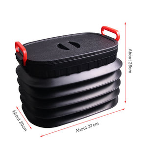 18L Folding Car Trash Can Telescopic Outdoor Camping Fishing Water Bucket with Lid Auto Cargo Container Storage Box