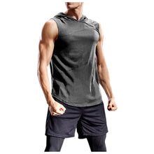 Load image into Gallery viewer, 2020 Men&#39;s Fashion Hooded Tank Tops Hoodie Sleeveless Tops Male Bodybuilding Workout Tank Top Muscle Fitness Gym Clothing Summer
