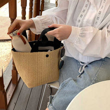 Load image into Gallery viewer, NEW Capacity Straw Bags Women Handmade Woven Basket Bolsa Tote Summer Bohemian Beach Bags Luxury Brand canvas Lady Handbags
