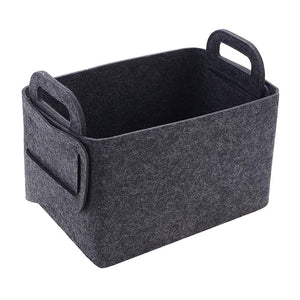 Cloth Desktop Storage Basket with Handles Nordic Black Felt Simple Home Sundries Organizer Frame Ins Seasoning Finishing Basket