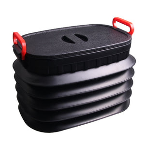 18L Folding Car Trash Can Telescopic Outdoor Camping Fishing Water Bucket with Lid Auto Cargo Container Storage Box