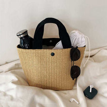 Load image into Gallery viewer, NEW Capacity Straw Bags Women Handmade Woven Basket Bolsa Tote Summer Bohemian Beach Bags Luxury Brand canvas Lady Handbags
