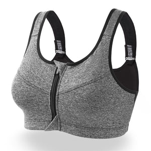 Running Sports Bra Women Push Up Yoga Bra Sport Tops Fitness Top Athletic Shockproof Zipper Padded Active Wear Gym Vest Yoga Bh