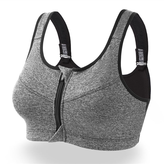 Running Sports Bra Women Push Up Yoga Bra Sport Tops Fitness Top Athletic Shockproof Zipper Padded Active Wear Gym Vest Yoga Bh