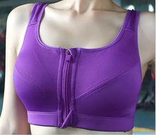 Load image into Gallery viewer, Running Sports Bra Women Push Up Yoga Bra Sport Tops Fitness Top Athletic Shockproof Zipper Padded Active Wear Gym Vest Yoga Bh
