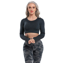 Load image into Gallery viewer, Women Seamless Gym Yoga Set Fitness Sports Suits Leggings Sport Women Fitness High Waist  Woman Push Up Leggings Long Sleeve
