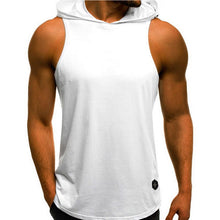 Load image into Gallery viewer, 2019 Men&#39;s Fashion Hooded Tank Tops Hoodie Sleeveless Tops Male Bodybuilding Workout Tank Top Muscle Fitness Gym Clothing Summer
