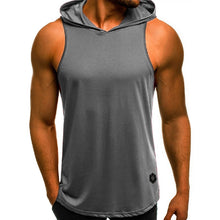 Load image into Gallery viewer, 2019 Men&#39;s Fashion Hooded Tank Tops Hoodie Sleeveless Tops Male Bodybuilding Workout Tank Top Muscle Fitness Gym Clothing Summer
