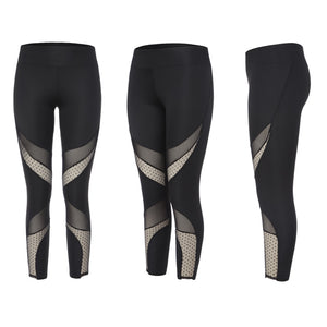 Women Mesh sport Leggings Fitness Yoga Set Pant Elastic Sport Suit Seamless Tight Gym yoga pants fitnes gym Wear sprots Clothing