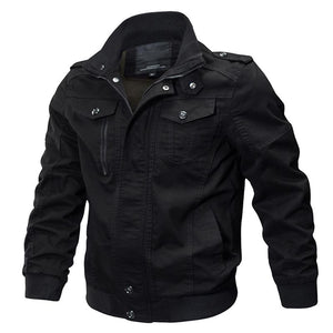 TACVASEN Military Jacket Men Winter Bomber Jacket Coat Army Safari Cotton Pilot Jacket Autumn Fashion Casual Cargo Slim Fit Coat