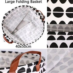 1pc Folding Laundry Basket Round Storage Bin Bag Large Hamper Collapsible Clothes Toy Basket Bucket Organizer Large Capacity