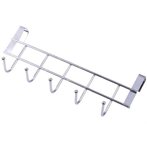 5 Hook Roof Rails For Kitchen Door Hanger Hook Coat Cabinet Home Storage Supplies Hook Kitchen Tools Towel Cleaning Cloth Gadget