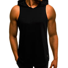 Load image into Gallery viewer, 2019 Men&#39;s Fashion Hooded Tank Tops Hoodie Sleeveless Tops Male Bodybuilding Workout Tank Top Muscle Fitness Gym Clothing Summer
