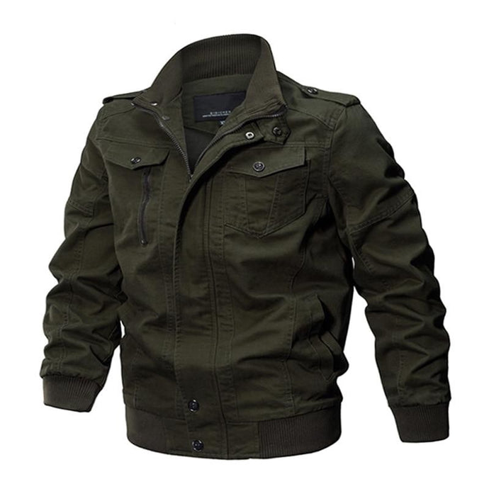 TACVASEN Military Jacket Men Winter Bomber Jacket Coat Army Safari Cotton Pilot Jacket Autumn Fashion Casual Cargo Slim Fit Coat