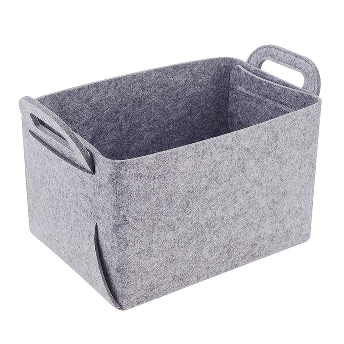 Cloth Desktop Storage Basket with Handles Nordic Black Felt Simple Home Sundries Organizer Frame Ins Seasoning Finishing Basket