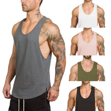 Load image into Gallery viewer, Men&#39;s Summer Bodybuilding Tank Vest Top T-shirt Brand Clothing Fitness Singlet Sleeveless Cotton Workout Casual Gyms#30
