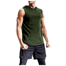 Load image into Gallery viewer, 2020 Men&#39;s Fashion Hooded Tank Tops Hoodie Sleeveless Tops Male Bodybuilding Workout Tank Top Muscle Fitness Gym Clothing Summer
