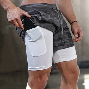 Summer Running Sport Shorts Men 2 In 1 Jogging Fitness Shorts Training Quick Dry Mens Gym Men Shorts Sport Gym Short Pants