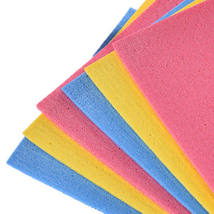 4 pcs Dishcloth Solid Color Cellulose Sponge Oil-free Reusable Cleaning Cloth for Dish Cookware Utensil