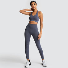 Load image into Gallery viewer, seamless hyperflex workout set sport leggings and top set yoga outfits for women sportswear athletic clothes gym sets 2 piece
