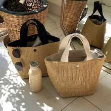 Load image into Gallery viewer, NEW Capacity Straw Bags Women Handmade Woven Basket Bolsa Tote Summer Bohemian Beach Bags Luxury Brand canvas Lady Handbags
