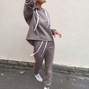 2 piece set tracksuit women women's sports suit Women Splice Cropped Pullover Sweatshirt and Side Striped Pants Tracksuit Set#g4