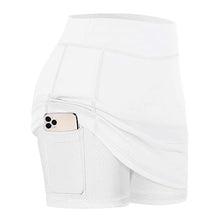 Load image into Gallery viewer, VERTVIE Women Athletic Tennis Golf Skirts Elastic Sports Fitness Running Yoga Skirt With Pockets Pleated Cycling Biker Shorts
