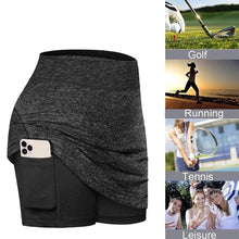 Load image into Gallery viewer, VERTVIE Women Athletic Tennis Golf Skirts Elastic Sports Fitness Running Yoga Skirt With Pockets Pleated Cycling Biker Shorts
