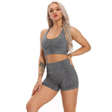 Load image into Gallery viewer, Women Seamless yoga set Fitness Sports Suits workout set gym at home sport bra gym top woman High Waist spandex shorts athletic
