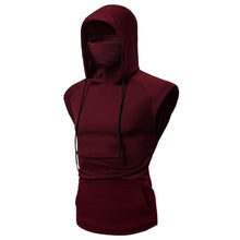 Load image into Gallery viewer, Men&#39;s Fashion Hooded Mask Tank Tops Hoodie Sleeveless Tops Male Bodybuilding Workout Tank Top Muscle Fitness Gym Clothing Summer
