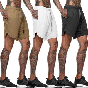 No.2-Mountain-X,Jogging Running Shorts Double Layer Shorts Quick Drying Beach Short Gym 2 in 1 Shorts Fitness Workout Sweatpants