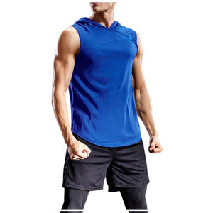 2020 Men's Fashion Hooded Tank Tops Hoodie Sleeveless Tops Male Bodybuilding Workout Tank Top Muscle Fitness Gym Clothing Summer