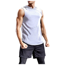 Load image into Gallery viewer, 2020 Men&#39;s Fashion Hooded Tank Tops Hoodie Sleeveless Tops Male Bodybuilding Workout Tank Top Muscle Fitness Gym Clothing Summer
